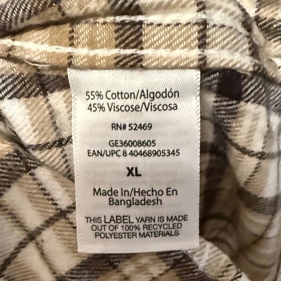 Plaid Unisex Women’s Men's Shirt with Graphic “Johnny Cash” Patch - New - Picture 6 of 6